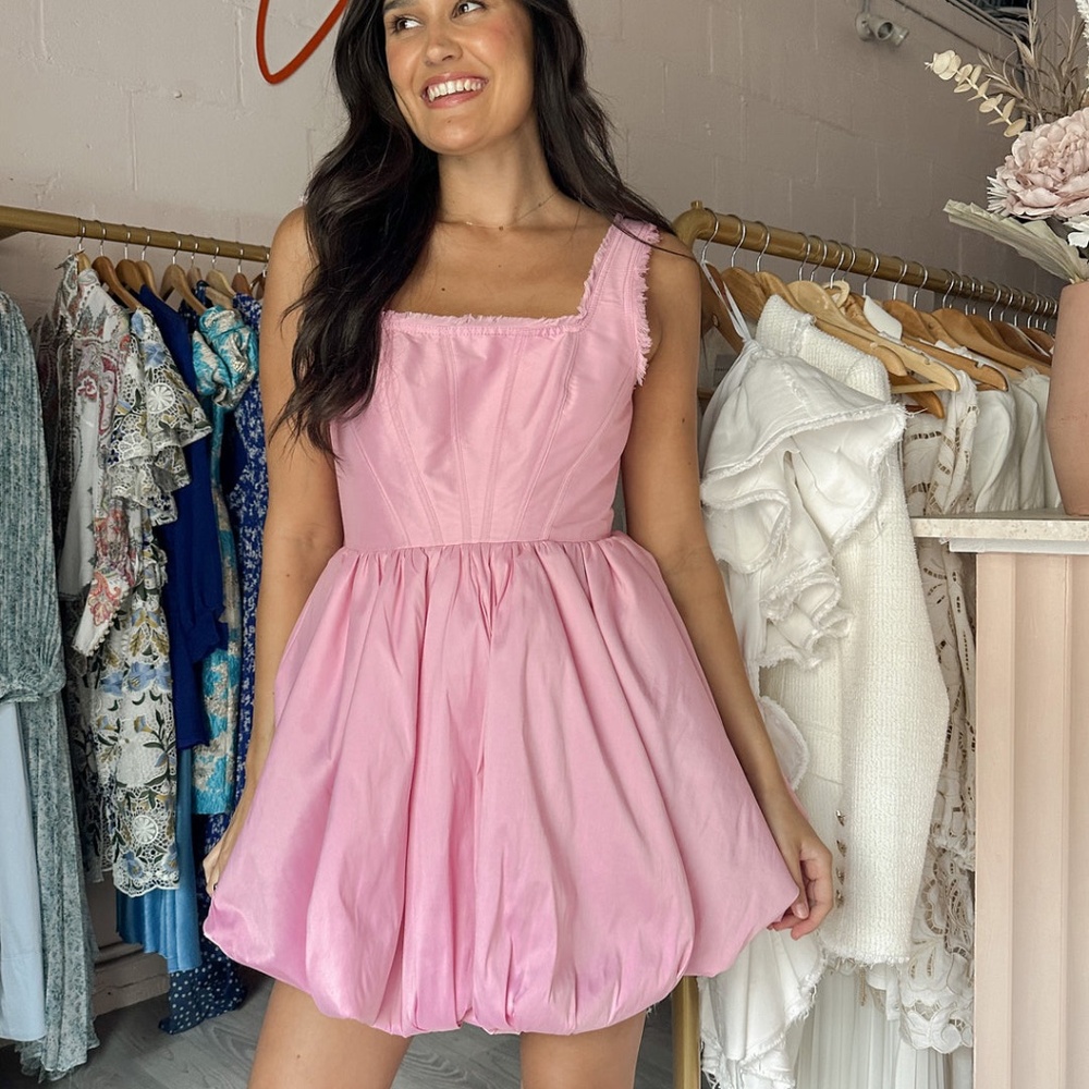 Aje Pink Suzette Bubble Mini Dress - Picture 11 of 13